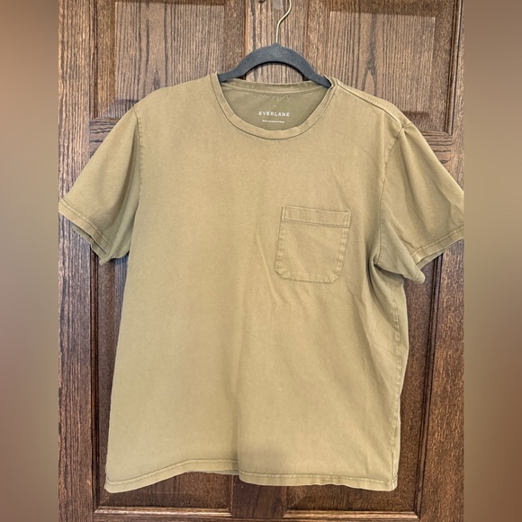 Everlane Olive Green Short Sleeve Crewneck Tee Size Large - Picture 1 of 5